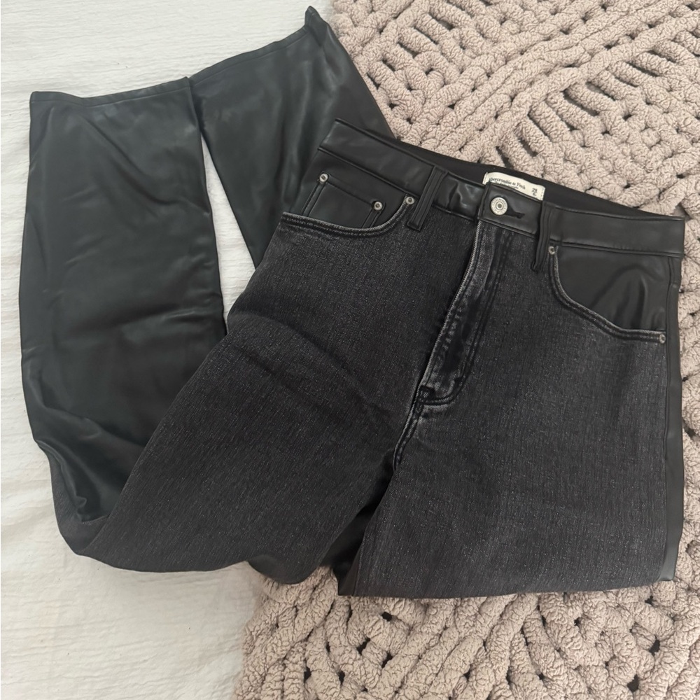 Size 6/28 half leather half denim jeans